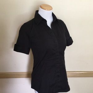 Ann Taylor Short Sleeve Cuffed Blouse